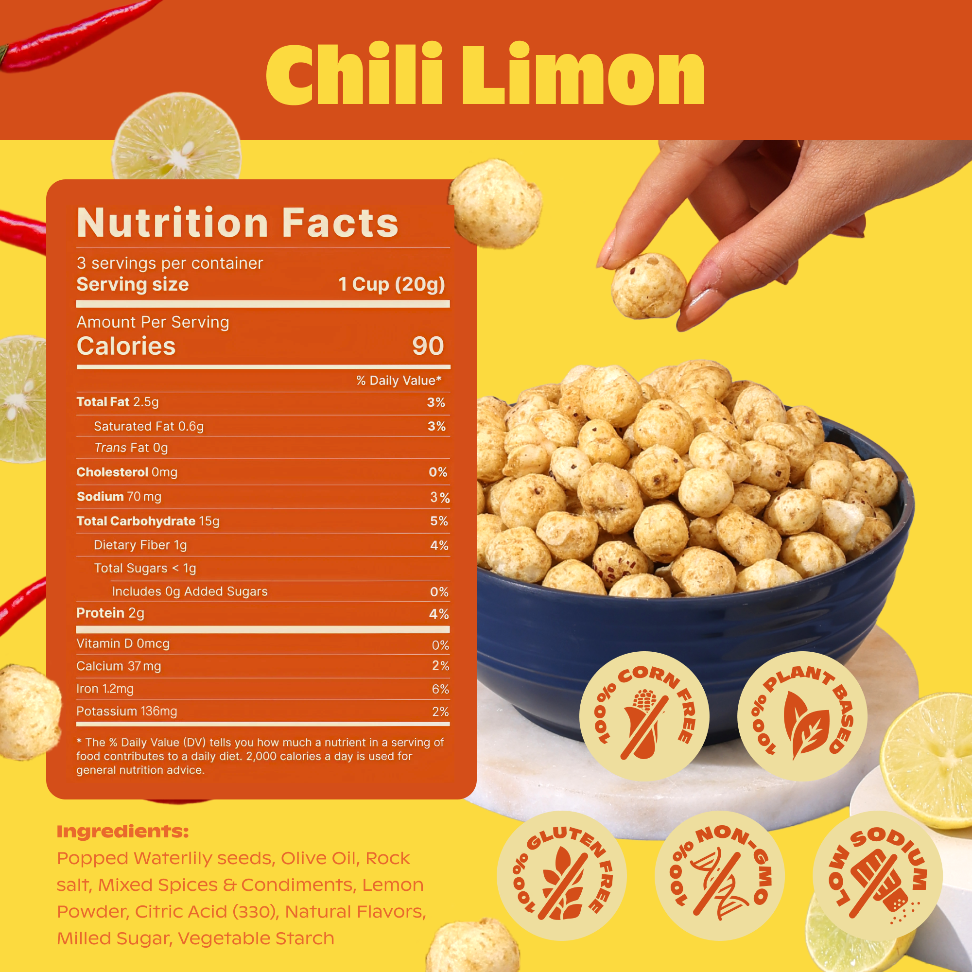 Chili Limon - Popped Water Lily Seeds