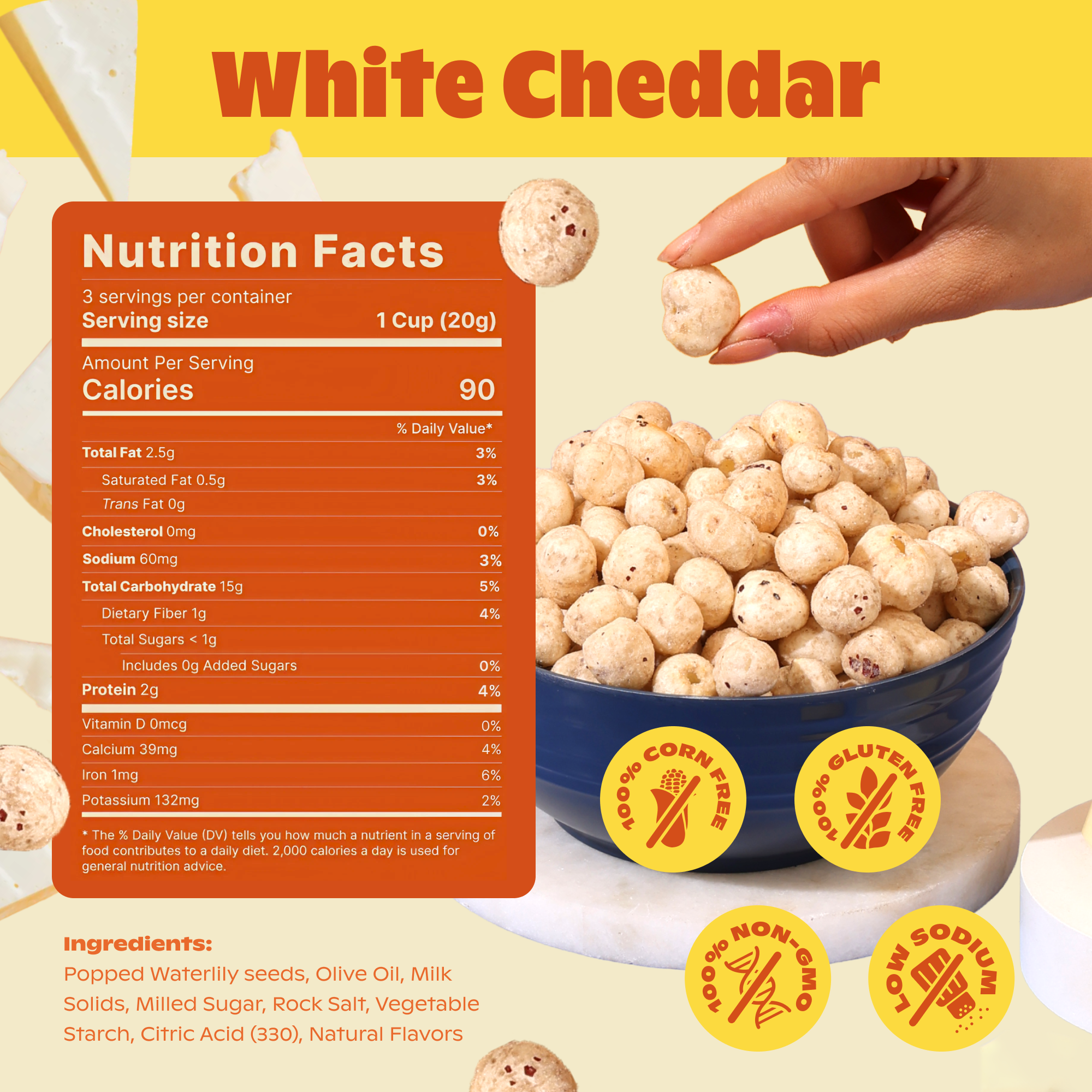 White Cheddar Popped Water Lily Seeds